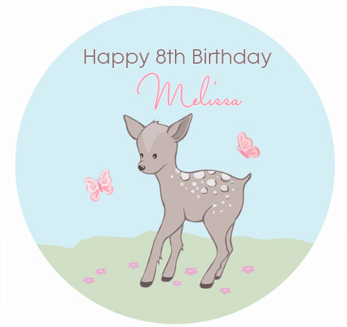 Baby Deer Personalised Birthday Cake Icing