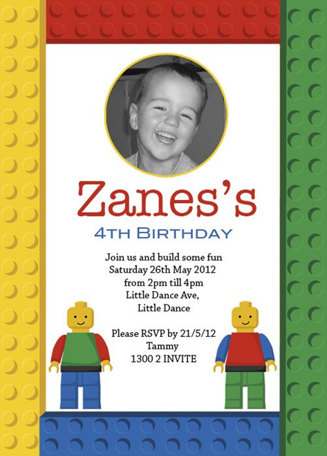 Lego inspired Birthday Party Invitations