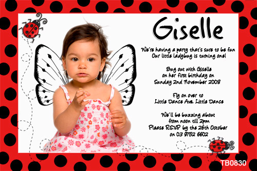 Red ladybird Birthday Party Invitations