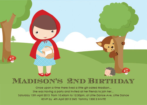 Little Red Riding Hood Birthday Party Invitation