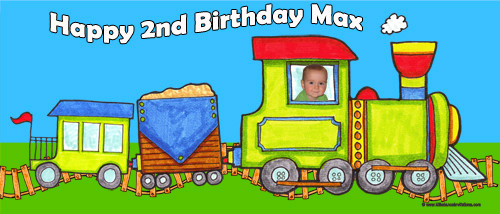 Train themed Birthday Party Backdrops, Banners & Posters