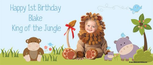 Jungle Animals Birthday Party Backdrops, Banners & Posters