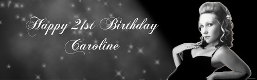 Glamour theme personalized birthday party banner. Ideal custom 21st birthday banner for girls