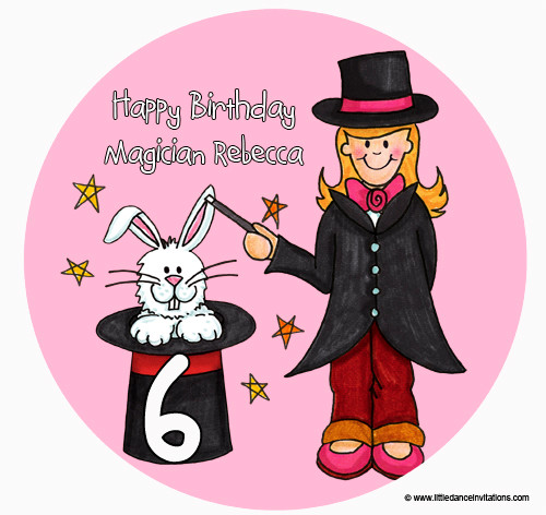 Magician Girl Birthday Cake Edible Image