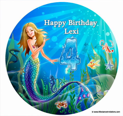 Personalised Cake Icing - Underwater Mermaid