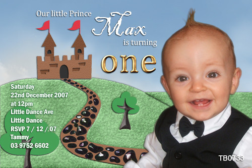 Prince & Castle Birthday Party Invitations