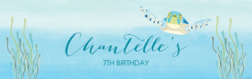 Under the Sea - Sea Turtle Birthday Party Personalised Banner. Order online in Australia
