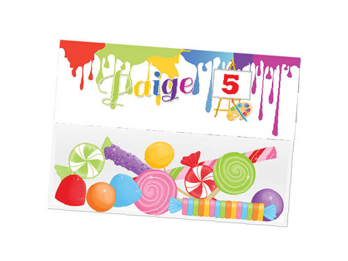 Art Paint party themed personalised birthday party lolly bag, loot bag and party favour bags. For sale online in Australia Art Paint party themed personalised birthday party lolly bag, loot bag and party favour bags. For sale online in Australia