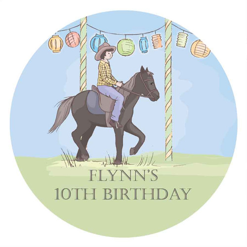 Boys Pony Birthday Party Personalised Party Labels & Stickers and stickers Boys Pony Birthday Party Personalised Party Labels & Stickers and stickers