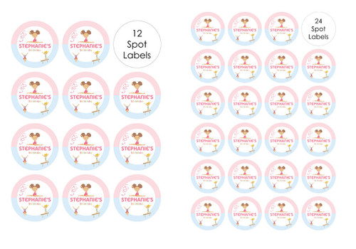 Girls Gymnastics Personalised Party Labels & Stickers and stickers