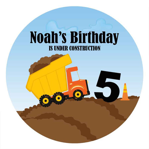 Construction Party Personalised Party Labels & Stickers & Stickers