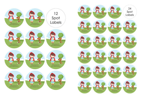 Little Red Riding Hood Party Personalised Party Labels & Stickers & Stickers