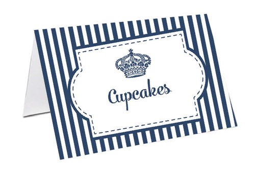 Royal Navy Stripe Personalised Place Cards, Name cards & Buffet cards.