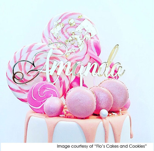 Script name cake topper - custom cake decoration Script name cake topper - custom cake decoration