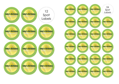 Tennis Birthday Party Personalised Stickers & Labels