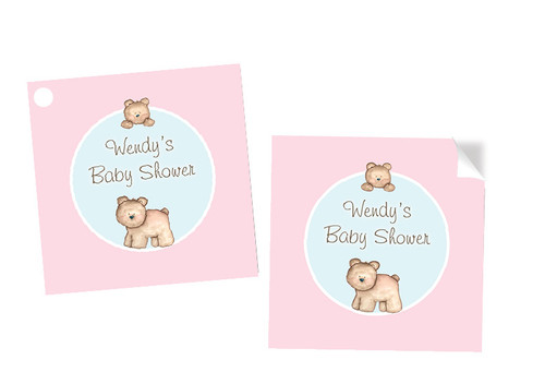 Baby Bear Square Personalised Stickers, Labels and Tags.