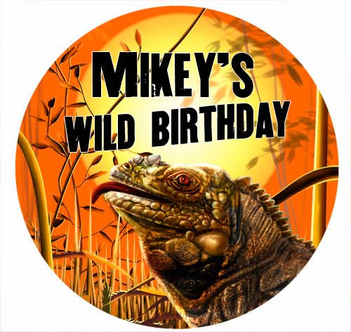 Reptile Personalised Birthday Cake Icing Sheet - Edible Image.