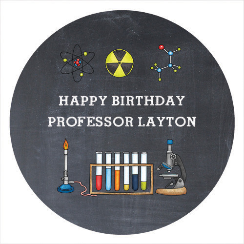 Chemistry Science Party Personalised Birthday Cake Icing.