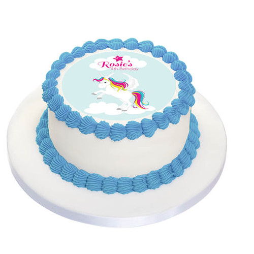 Unicorn Party Personalised Birthday Cake Icing.