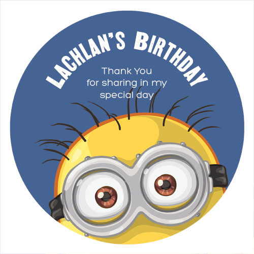 Minion Inspired Personalised Party Spots Labels and Stickers. Minions birthday party labels printed in Australia, for sale online. Minion Inspired Personalised Party Spots Labels and Stickers. Minions birthday party labels printed in Australia, for sale online.