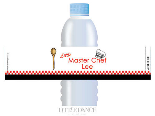 Little Masterchef Personalised Waterbottle Labels.