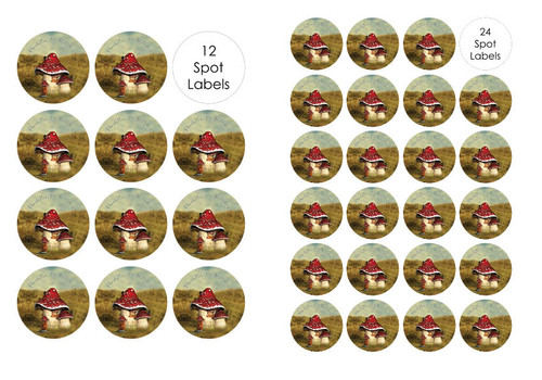 Vintage Toadstool Party Labels & Stickers Stickers Vintage Toadstool Party Labels & Stickers Stickers