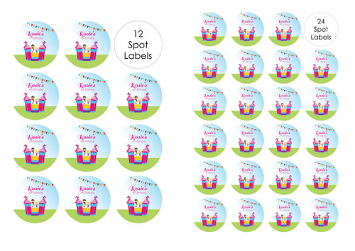 Bounce Jumping Castle Birthday Party Labels and Stickers.