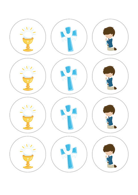 Boys First Holy Communion Cupcake Toppers