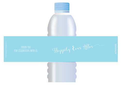 Happily Ever After Personalised Wedding Waterbottle Labels