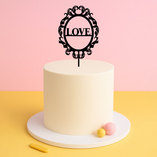 Ornate LOVE Cake Decoration