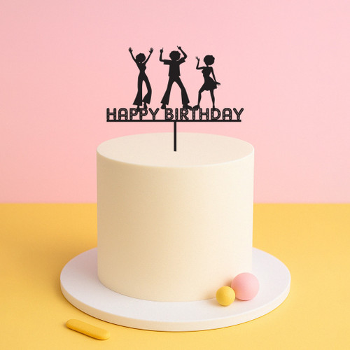 Disco Party Cake Topper – Happy Birthday