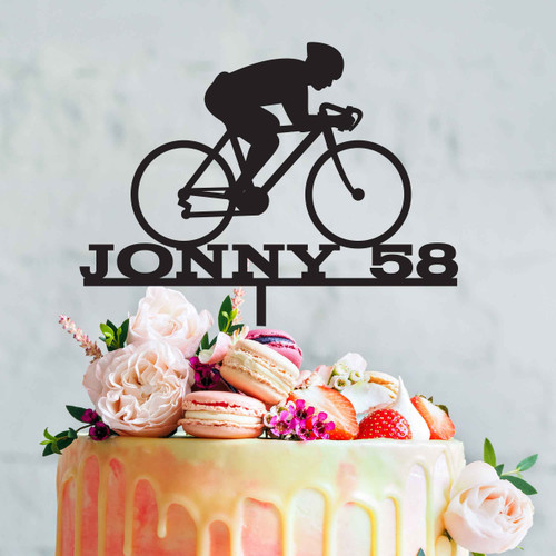 Cycling Birthday Cake Topper, Bike Rider Cake Topper
