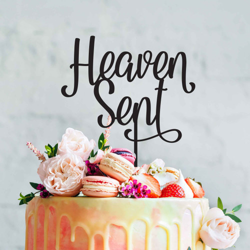 Heaven sent cake topper
