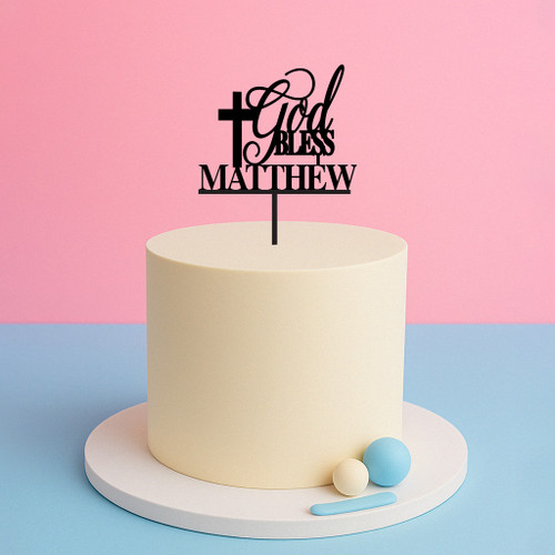 God Bless Custom Cake Topper