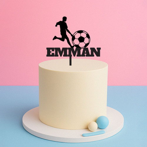 Personalised Soccer Player Cake Topper with Name