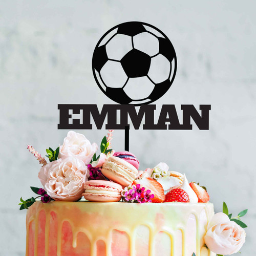 Personalised Soccer Birthday Cake Topper - Custom "Name" Soccer Ball Birthday Cake Decorations, Sports, Football Topper