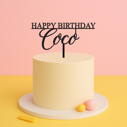 Personalised Happy Birthday Cake Topper with Name