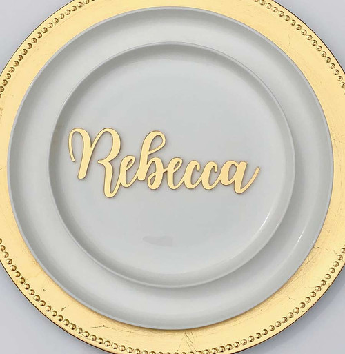 Lasercut Gold Mirror Table setting name cards / placecards / escort cards
