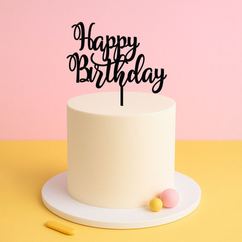 Happy Birthday Topper Front View Happy Birthday Topper Front View