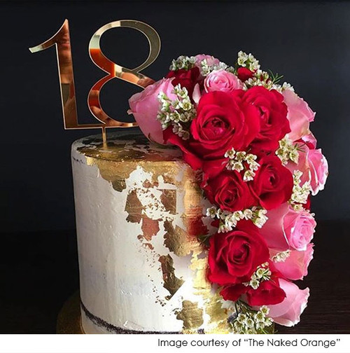 Eighteenth birthday gold mirror cake topper. Made in Australia Eighteenth birthday gold mirror cake topper. Made in Australia