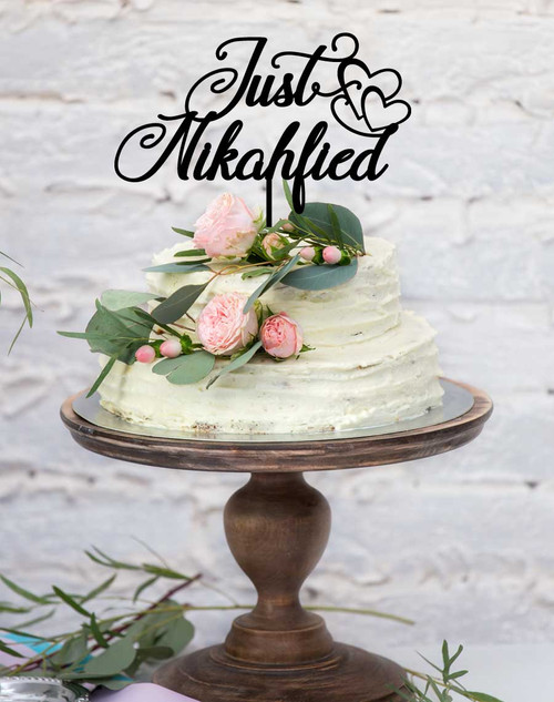 Just Nikahfied Cake Topper for Nikah Ceremonies, Muslim Weddings, or Islamic Wedding Ceremonies Just Nikahfied Cake Topper for Nikah Ceremonies, Muslim Weddings, or Islamic Wedding Ceremonies
