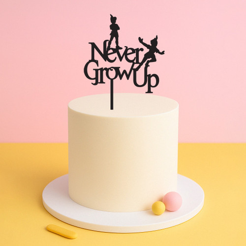 Peter Pan Never Grow Up Birthday Cake Topper - Peter Pan Cake Decoration Laser Cut in Australia