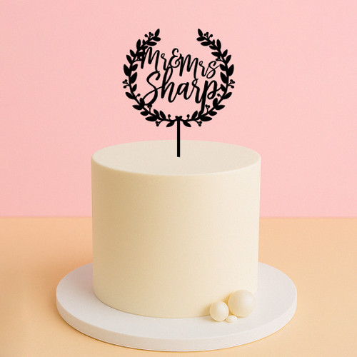 Personalised Wedding Wreath Cake Topper Personalised Wedding Wreath Cake Topper