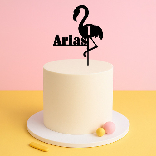 Personalised Flamingo Cake Topper