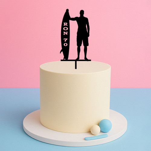 Surfboard Surfer Cake Topper – Name & Age