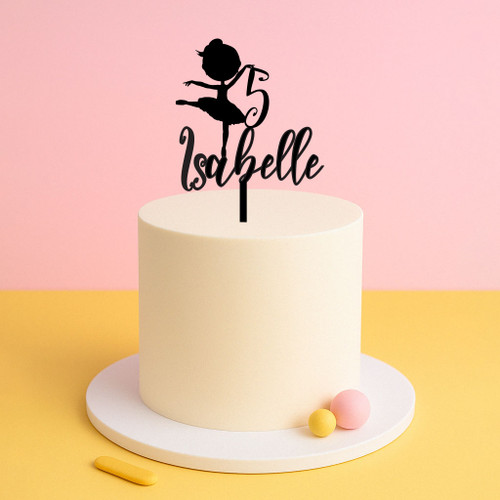 Personalised Ballerina Cake Topper – Name & Age