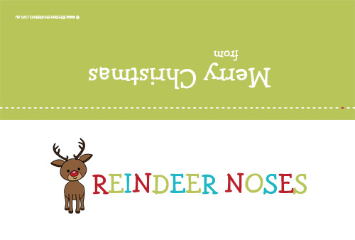 Christmas themed party gift bag toppers - Rudolph reindeer noses. Order online