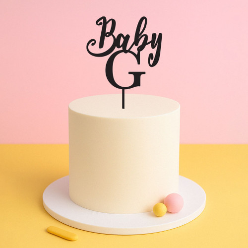Baby Cake Topper with Initial Baby Cake Topper with Initial