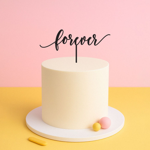 Forever Cake Topper on Round Cake