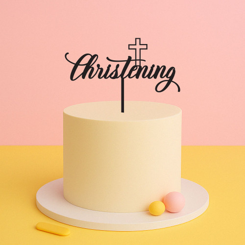 Elegant Christening Cake Topper